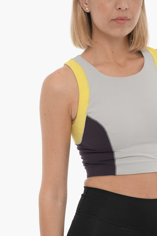 Stretch Fabric Crop Top with Logoed Band