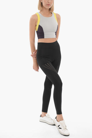 Stretch Fabric Crop Top with Logoed Band
