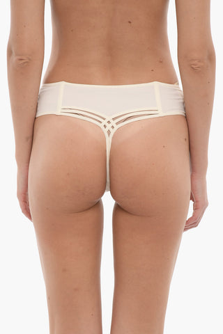Solid Color Thong with Cut-Out Detail