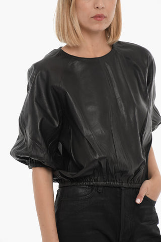 Blusa Girocollo CHIA in Pelle