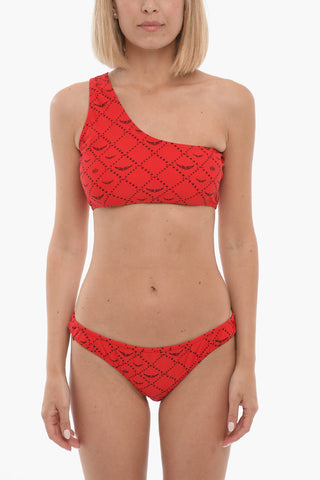 Printed One-Shoulder Bikini