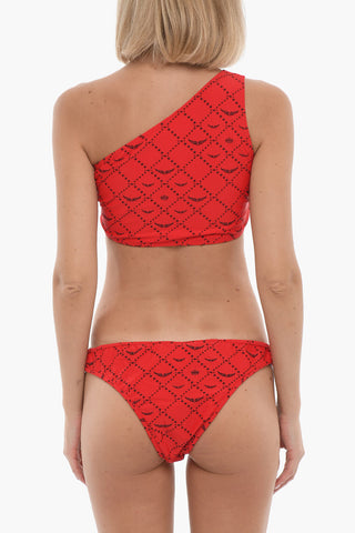 Printed One-Shoulder Bikini