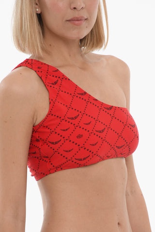 Printed One-Shoulder Bikini