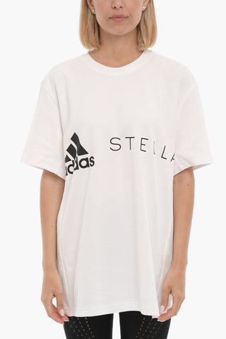 STELLA MCCARTNEY Crew-neck T-Shirt with Printed Contrasting Logo