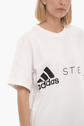 STELLA MCCARTNEY Crew-neck T-Shirt with Printed Contrasting Logo
