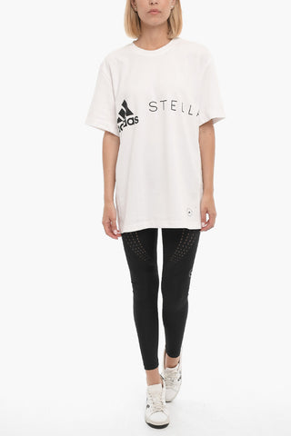 STELLA MCCARTNEY Crew-neck T-Shirt with Printed Contrasting Logo