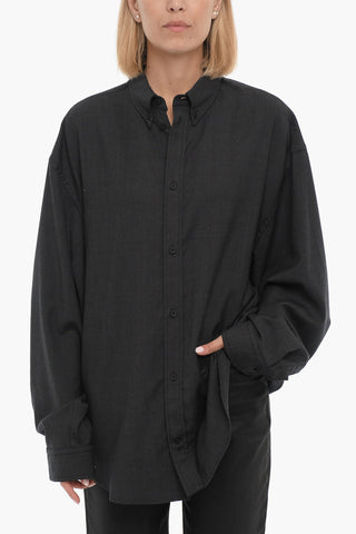 Button-Down Collar Virgin Wool UNIFIT Shirt