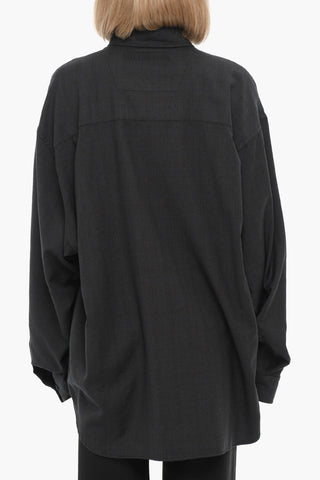 Button-Down Collar Virgin Wool UNIFIT Shirt