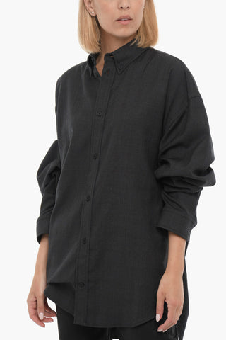 Button-Down Collar Virgin Wool UNIFIT Shirt