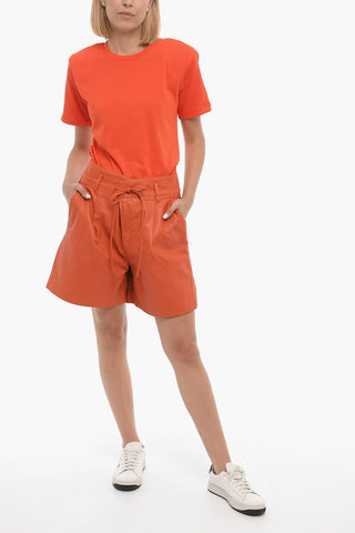 Single-Pleat Leather RONDAGZ Shorts
