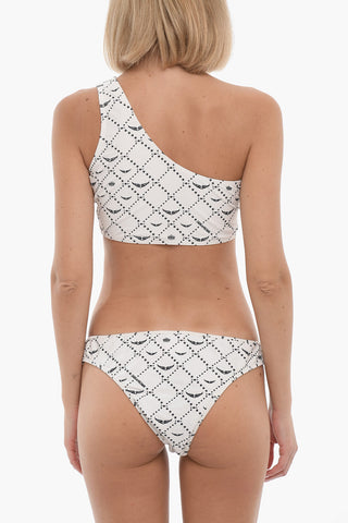 Printed One-Shoulder Bikini