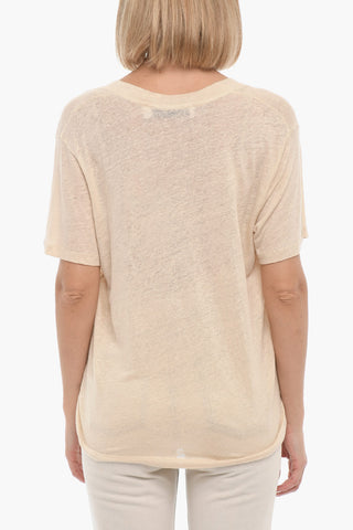 T-Shirt JEYLA in Lino con Scollo a V
