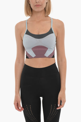 STELLA MCCARTNEY Stretch Fabric Sport Bra with Embroidered Logo