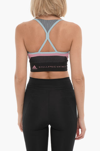 STELLA MCCARTNEY Stretch Fabric Sport Bra with Embroidered Logo