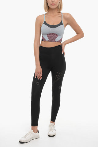 STELLA MCCARTNEY Stretch Fabric Sport Bra with Embroidered Logo