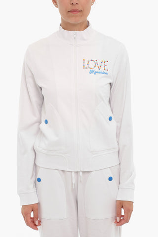 LOVE Mock Neck Sweatshirt with Decorative Logo