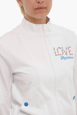 LOVE Mock Neck Sweatshirt with Decorative Logo
