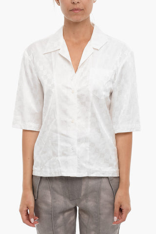 Shiny Nylon Shirt With All-Over Monogram