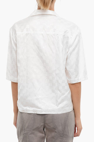 Shiny Nylon Shirt With All-Over Monogram