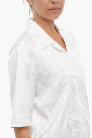 Shiny Nylon Shirt With All-Over Monogram