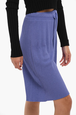 Ribbed Knitted Shorts with Drawstring Waist