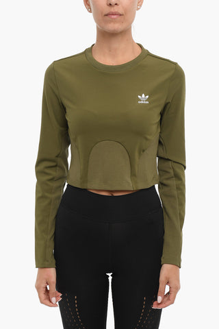 Top Crop a Girocollo