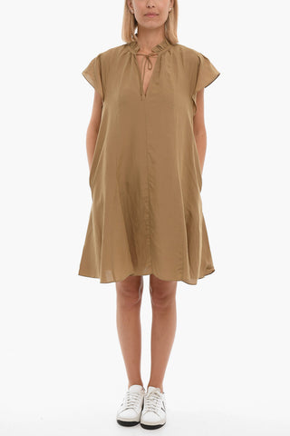 Tie Neck KAROOKH Dress with Ruffle Sleeve