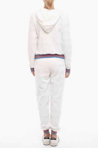 LOVE Set Felpa e Joggers in Spugna di Cotone con Banda Elastica a Contrasto