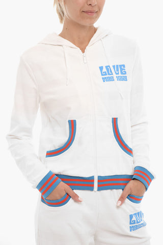 LOVE Set Felpa e Joggers in Spugna di Cotone con Banda Elastica a Contrasto