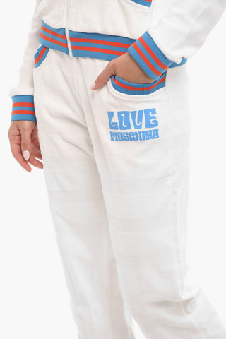 LOVE Set Felpa e Joggers in Spugna di Cotone con Banda Elastica a Contrasto
