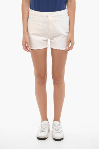 LOVE Stretch Denim Shorts with Contrasting Logo