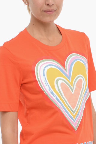 LOVE Crew-neck T-Shirt with Sequined Detail