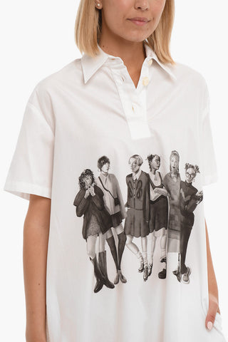 Cotton SCHOOL Shirt Dress with Buttoned Collar