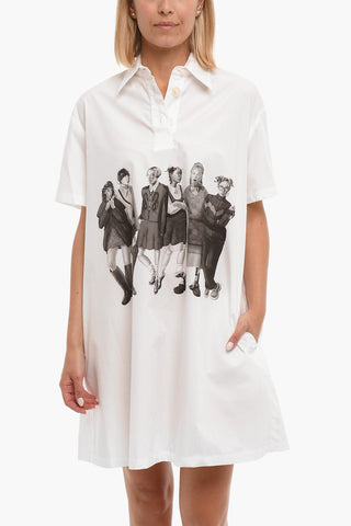 Cotton SCHOOL Shirt Dress with Buttoned Collar
