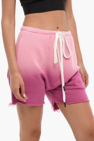 Oversize Fringed Hem Gradient Shorts