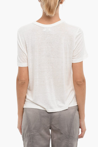 Crew neck T-shirt with Monogram in Rhinestone