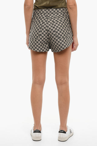 All Over Monogram Embroidered Shorts