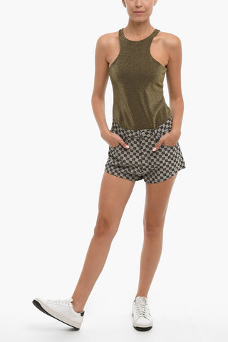 All Over Monogram Embroidered Shorts