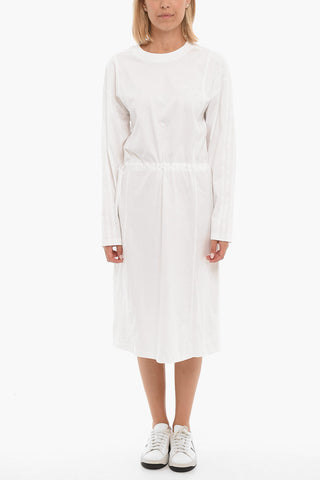 Maxi Vestito con Iconiche Strisce Tono su Tono