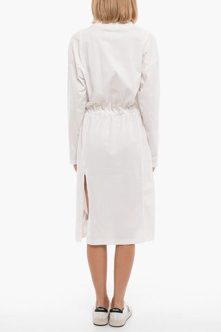 Maxi Vestito con Iconiche Strisce Tono su Tono