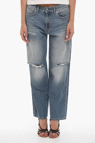 LOVE Faded Effect Wide Jeans with rips 21cm