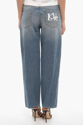 LOVE Faded Effect Wide Jeans with rips 21cm
