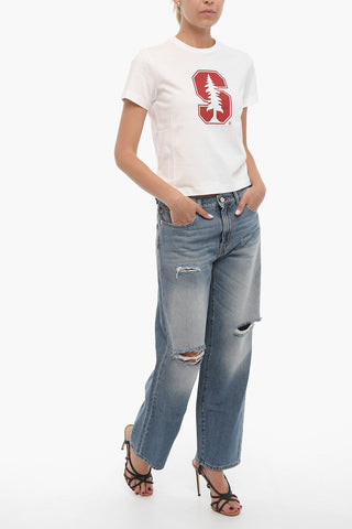 LOVE Faded Effect Wide Jeans with rips 21cm