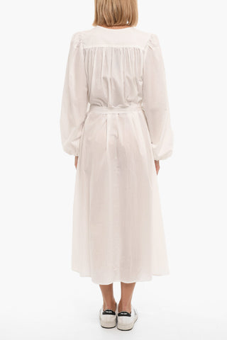 Organic Cotton ORME Tie Neck Dress with Leg-O-Mutton Sleeve