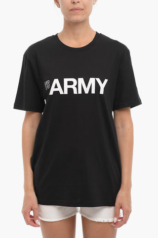 ARMY Front Printed Crew-neck T-Shirt