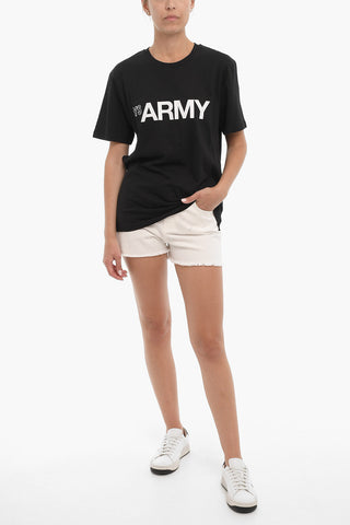 ARMY Front Printed Crew-neck T-Shirt