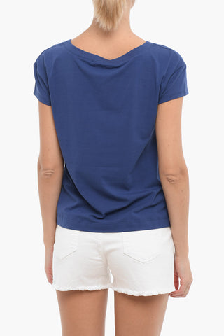 LOVE T-Shirt Girocollo con Dettaglio Strass