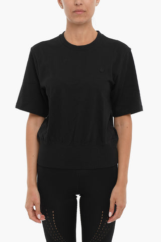 T-shirt Girocollo in Tinta Unita con Fondo Elasticizzato