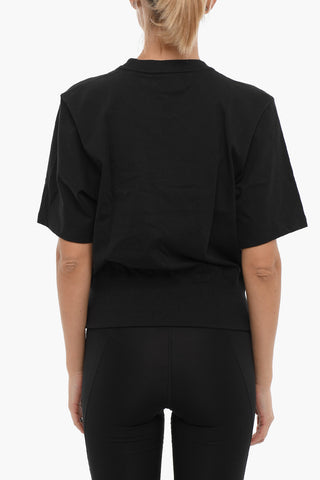 T-shirt Girocollo in Tinta Unita con Fondo Elasticizzato