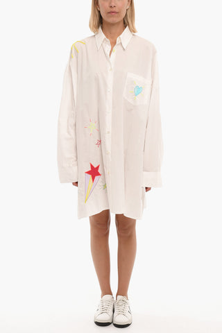 Embroidered MY DRESS Shirtdress with Breast Pocket
